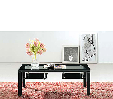 Exclusive (UK) Ltd Ebony Rectangular Glass Coffee Table