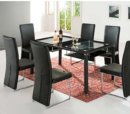 Exclusive (UK) Ltd Ebony Rectangular Glass Dining Table