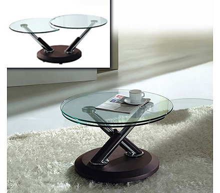 Tokyo Glass Extending Coffee Table in Brown