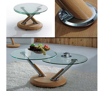 Exclusive (UK) Ltd Tokyo Glass Extending Coffee Table in Oak