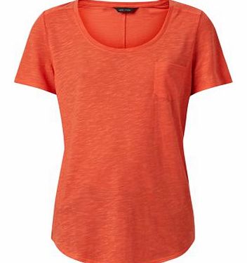 Exclusives Bright Orange Seam Back Pocket Front T-Shirt