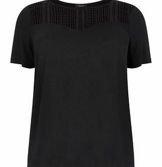 Exclusives Inspire Black Crochet Yoke T-Shirt 3286271