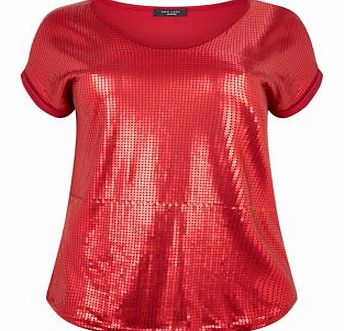 Exclusives Inspire Red Sequin Boxy T-Shirt 3249174
