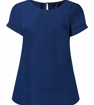 Exclusives Navy Crepe Longline T-Shirt 3267354