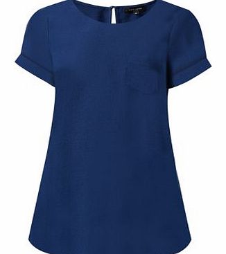 Exclusives Navy Crepe Longline T-Shirt 3267357