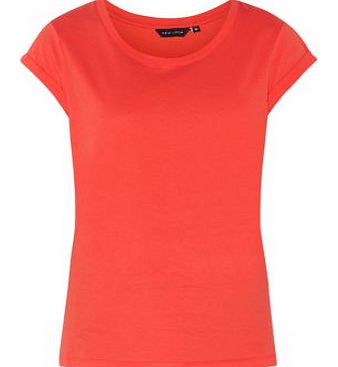 Exclusives Red Roll Sleeve Plain T-Shirt 3103468