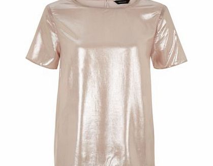 Shell Pink Shimmer Longline T-Shirt 3331560