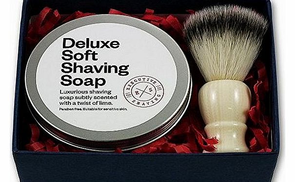 Deluxe Shaving Soap and Synthetic Shaving Brush Gift Set