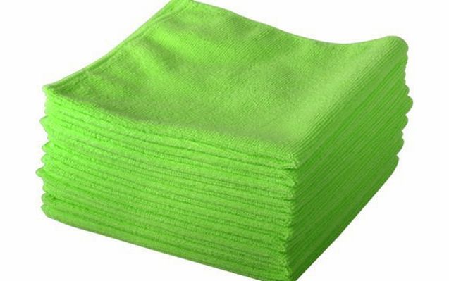 Exel 10 Pack of Green Lint Free Microfibre Exel Super Magic Cleaning Cloths For Polishing, Washing, Waxing And Dusting.