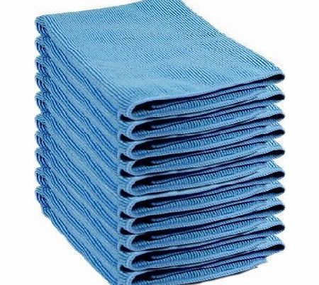 10 Pack of Microfibre Exel Magic Cleaning Cloths. Chemical Free Cleaning. Anti Bacterial Microfibre Cloths for Amazing Smear Free Wiping. Cleaning Accessories.