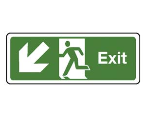 exit arrow down left signs (pict)