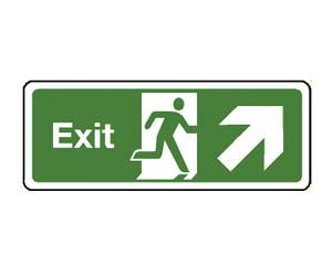 exit arrow up right signs