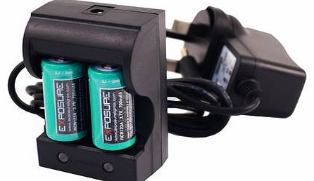 Rcr123a Charger Pack + Rechargeable