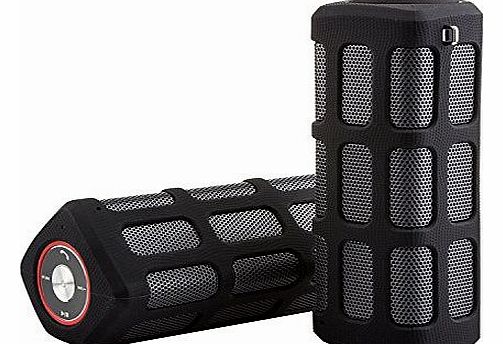 Expower R) Bluetooth Wireless Drop-proof and Splash-Proof Speaker with 7000mAh Charger for Camping and Hiking (Black)