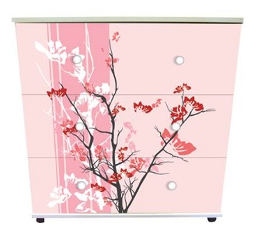 3-Drawer Chest - Pink Floral