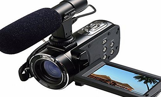 Express Panda Ordro Full HD Digital Video Camera with External MIC, Model HDV-Z20 (Includes 8GB SD Card as a Free Bonus!) - Digital Camcorder with Professional Camera Mounted Shotgun Boom Microphone by Express Pand