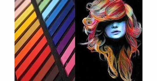 Express trading 12 QUALITY ARTIST NON TOXIC COLOUR SOFT TEMPORARY HAIR CHALKS PASTELS WASH OUT DYE SALON - EASY TO USE AND WASH OUT - BEAUTY KIT CHALKING ** MAKE A FASHION STATEMENT ** AVAILABLE IN 12 / 24 / 32 / 36 