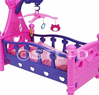 Express trading MOMMY amp; BABY CHILDRENS PRETEND PLAY SLEEPING MUSICAL CRADLE BED COT GIRLS FUN