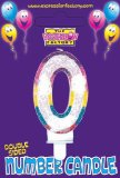 expression factory Birthday cake number candles - 0 birthday cake number candle - rainbow glitter finish