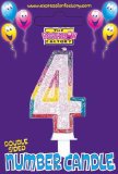 Expression factory Birthday cake number candles - 4 birthday cake number candle - glitter rainbow