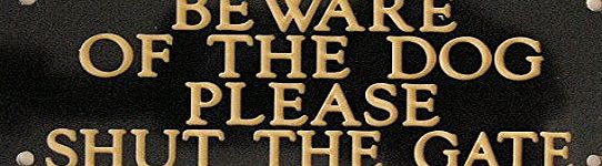 Expressions Engravers ACRYLIC BEWARE OF THE DOG PLEASE SHUT THE GATE 5`` X 2`` SIGN IN BLACK