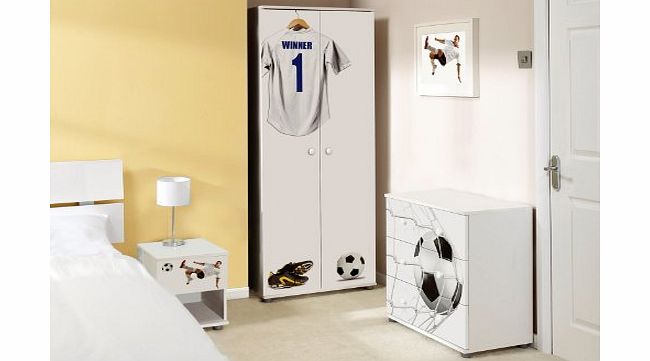 Expressive Furniture White Football Design Childrens/Kids White Bedroom Furniture Set