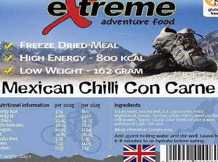 Extreme Mexican Chilli Con Carne, Adventure amp; Expedition Food, High energy, Low weight