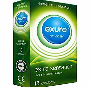 Exure Handy 18 x Ribbed Lubricated Rubber Latex Condoms