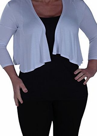 Eye Catch EyeCatch - Avena Womens Tops Jersey Stretch Shrug Bolero Cardigan Ladies Smart Casual Top Cropped Jersey Cardi