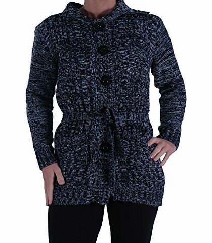 Eye Catch EyeCatch - Womens Fleck Cardigan Tye Front Long Sleeve Casual Ladies Cardi One Size Black