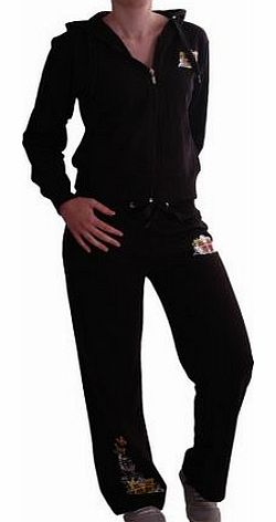 Eye Catch EyeCatchClothing - Butterfly Womens Casual Leisure Tracksuit Black Large