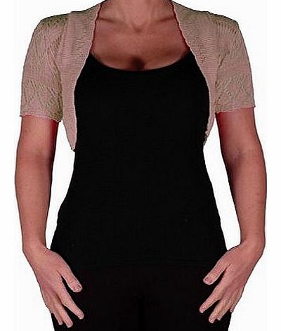 Eye Catch EyeCatchClothing - Erin One Size Bolero Knit Shrug Beige