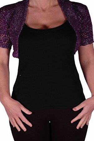 Eye Catch EyeCatchKnitwear - Erin Lurex One Size Bolero Knit Shrug Purple