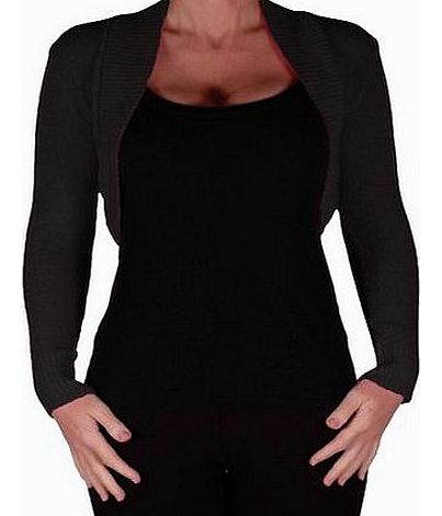 Eye Catch EyeCatchKnitwear - Lara Long Sleeve Knitted Bolero Shrug One Size Black