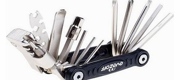 EyezOff 18-Function Folding Bicycle Multi Tool (Black/Silver)