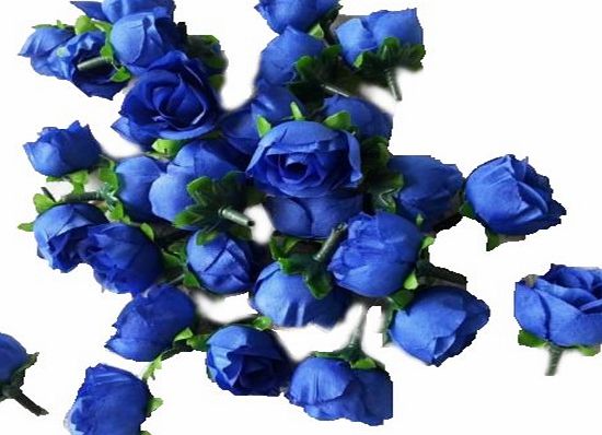 Eyourlife 100 x Artificial Rose Silk Flower Head Home Party Wedding Decor Color Dark Blue