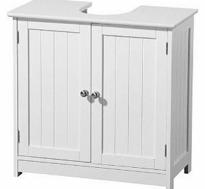EZ Homeware White Under Sink Gloss Bathroom Cabinet / Undersink Unit