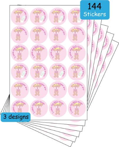 EzStickers 144 Potty Training Stickers for Girls