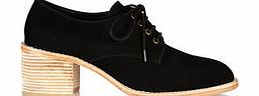 Womens black suede heeled shoes