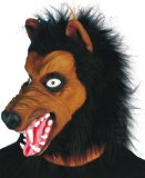 fabfancydress wolf mask,mad,with hair,rubber