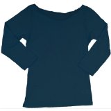 Fabric flavours American Apparel - Sheer Jersey 3/4 Sleeve Boat Neck, Navy, S