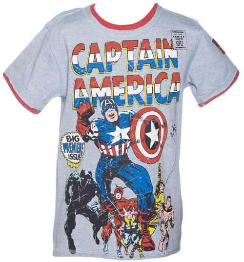 Fabric Flavours Kids Captain America Marvel T-Shirt from Fabric