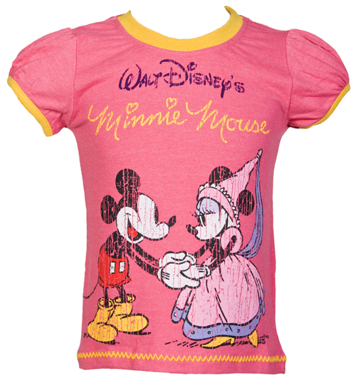 Fabric Flavours Kids Mickey And Minnie Pink T-Shirt from Fabric