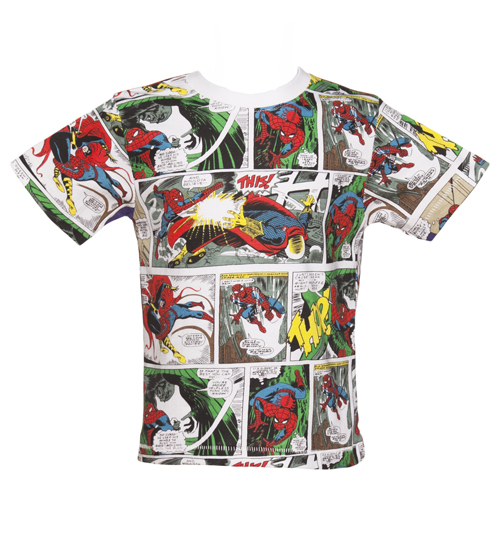Kids Multi Retro Spiderman Comic Strip T-Shirt