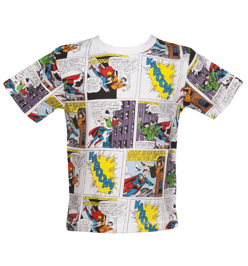 Fabric Flavours Kids Multi Retro Superman Comic Strip T-Shirt