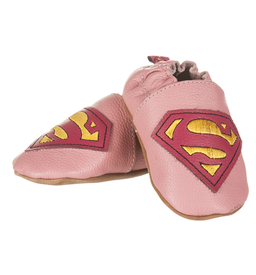 Fabric Flavours Kids Pink Leather Supergirl Booties from Fabric
