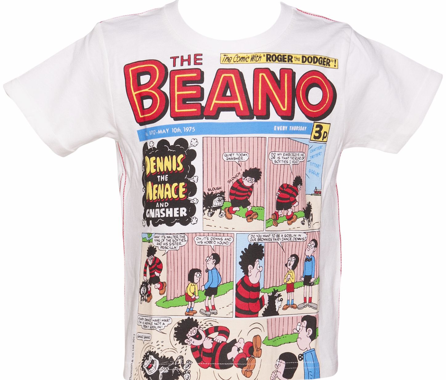 Fabric flavours Kids White Comic Cover Dennis The Menace T-Shirt