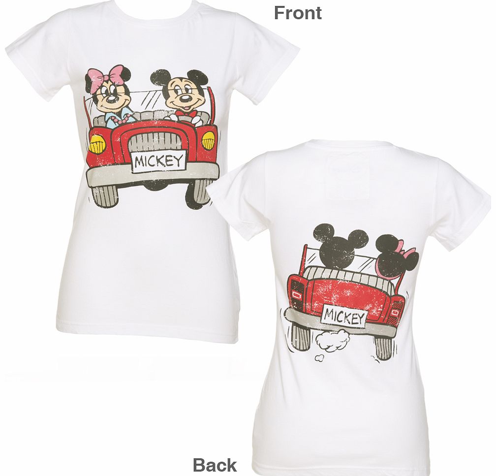 Fabric flavours Ladies White Minnie And Mickey Car Skinny