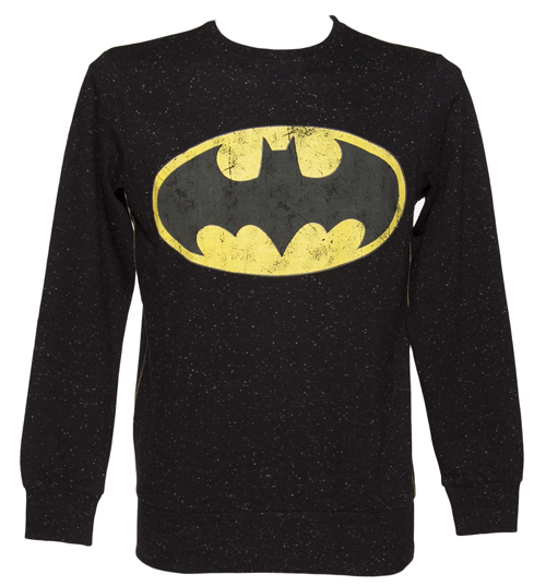 Fabric Flavours Mens Black Speckled Classic Logo Batman