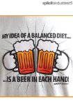 Xplicit Beer Diet Funny Slogan T-Shirt White M